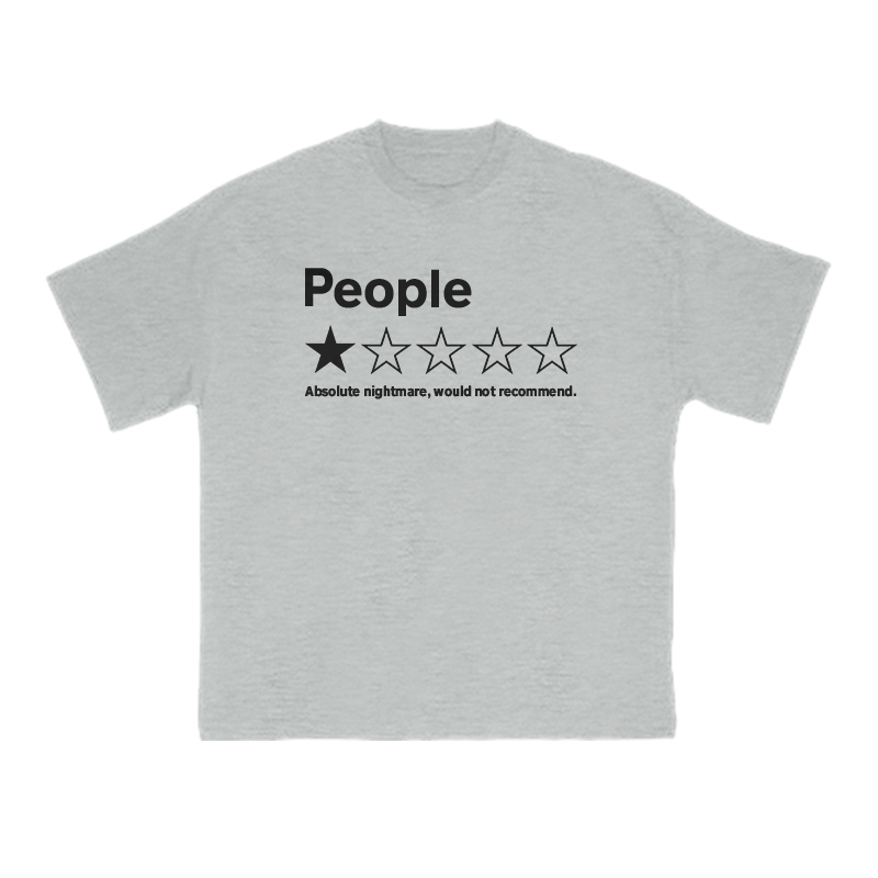 1-Star Bad Review People Meme Print T-shirt - Grey - US16-18(2XL) - image 3