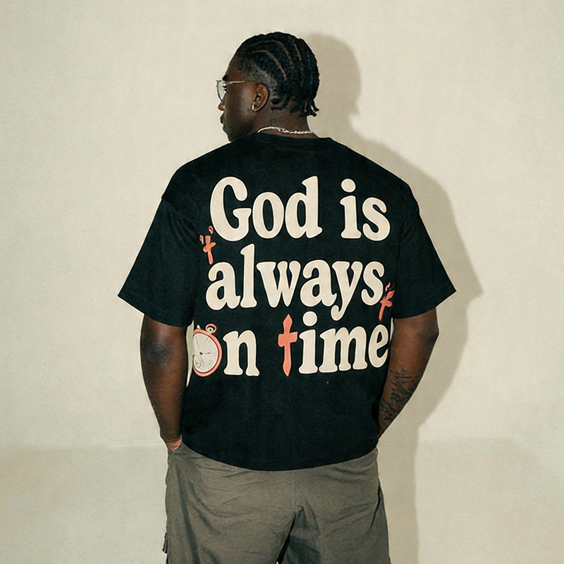 God Is Always On Time Print T-shirt - image 15