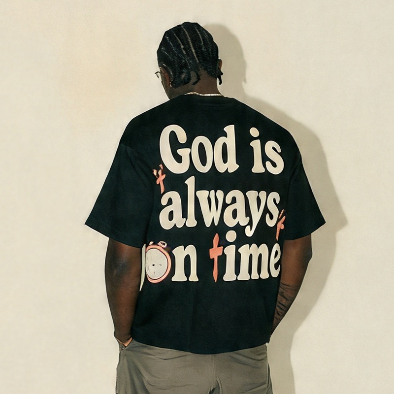 God Is Always On Time Print T-shirt - image 1