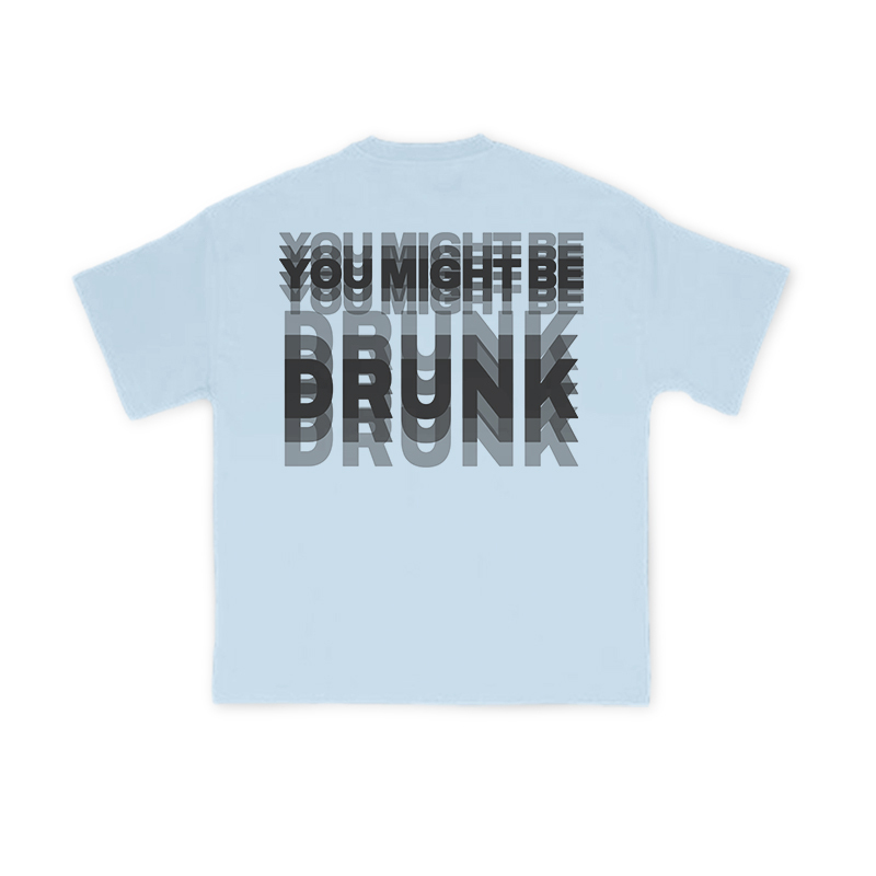 You Might Be Drunk Glitch Effect Print T-shirt - Light Blue - US16-18(2XL) - image 8