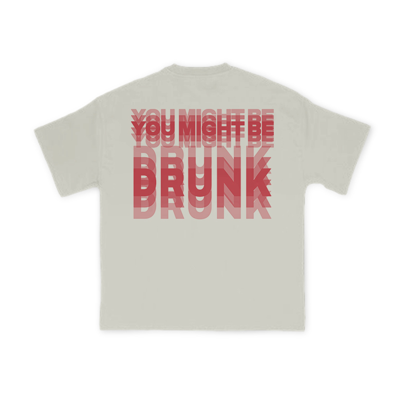You Might Be Drunk Glitch Effect Print T-shirt - Warm Grey - US16-18(2XL) - image 4
