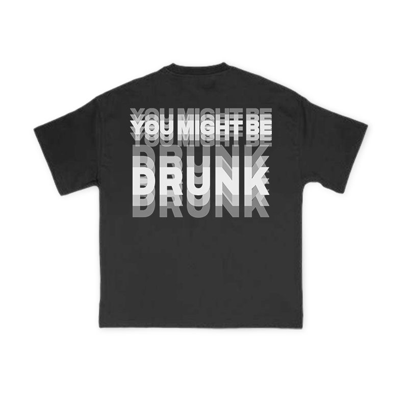 You Might Be Drunk Glitch Effect Print T-shirt - Black - US16-18(2XL) - image 1