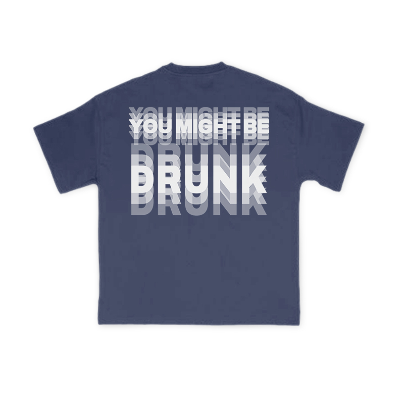 You Might Be Drunk Glitch Effect Print T-shirt - Navy Blue - US16-18(2XL) - image 12