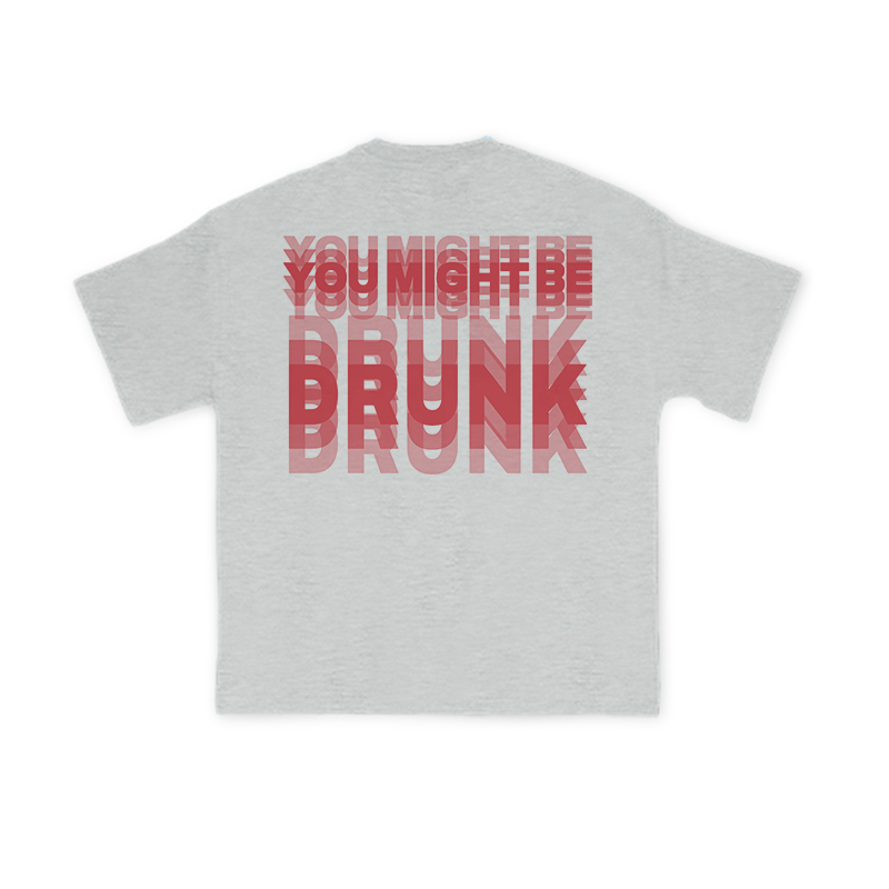You Might Be Drunk Glitch Effect Print T-shirt - Grey - US16-18(2XL) - image 3
