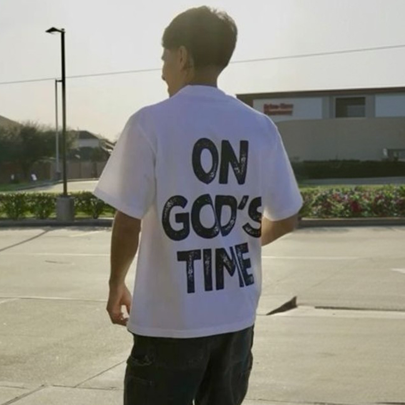 On God's Time Print T-shirt - image 4