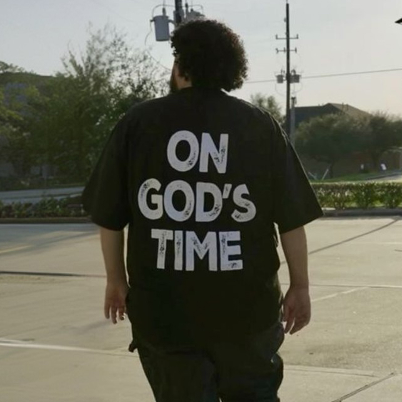 On God's Time Print T-shirt - image 3