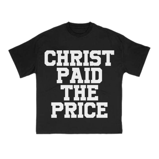 Christ Paid The Price Print T-shirt - Black - US16-18(2XL) - image 3