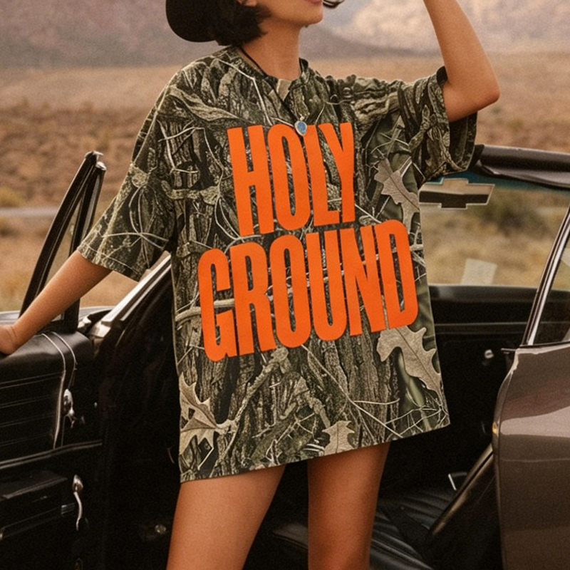 Holy Ground Exodus 3:5 Ealtree Camo Print T-shirt - image 2