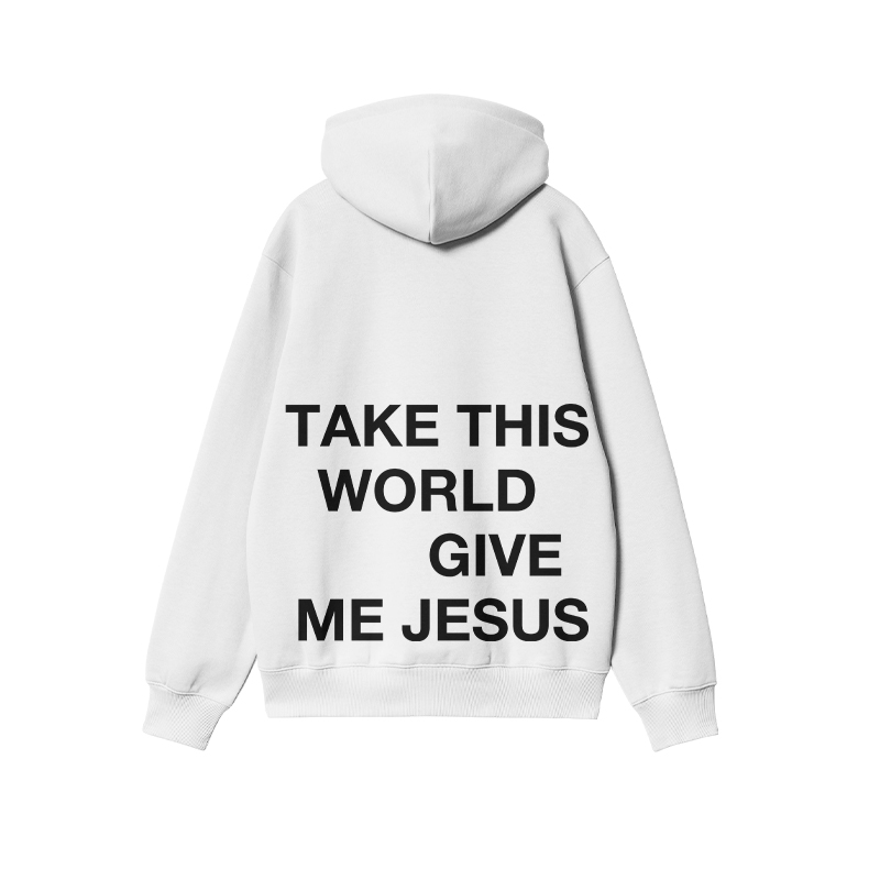 Take This World Give Me Jesus Print Hoodie - White - US16-18(2XL) - image 3