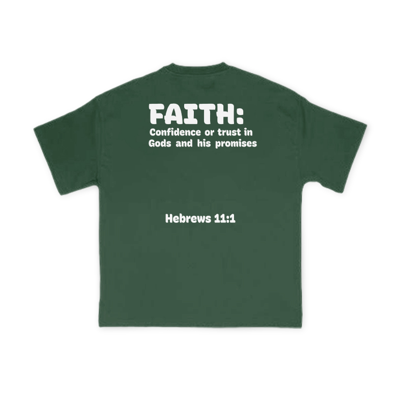 Faith: Confidence Or Trust In Gods And His Promises Print T-Shirt - Green - US16-18(2XL) - image 10