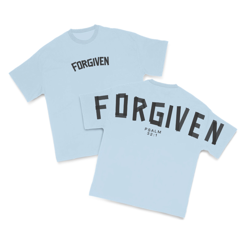 Tape Type Forgiven Print T-Shirt - Light Blue - US16-18(2XL) - image 8