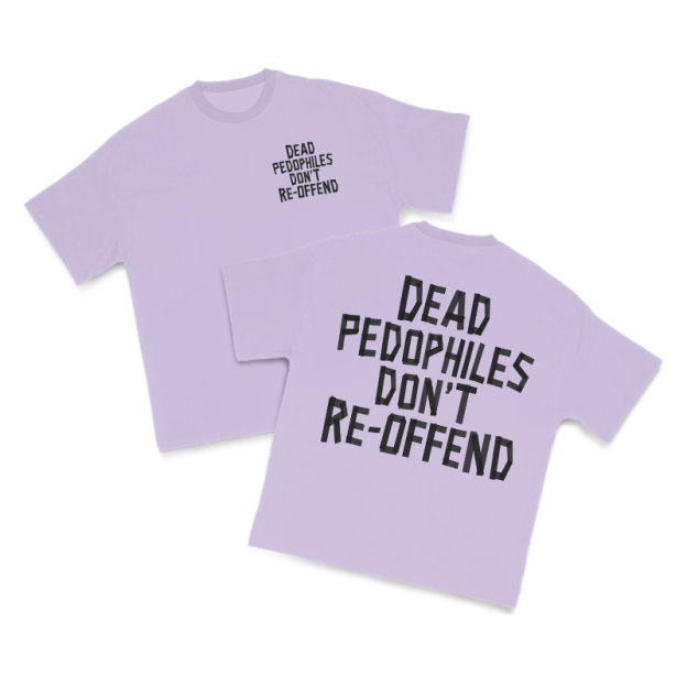 Tape Type Dead Pedophiles Don't Re-Offend Print T-Shirt - Purple - US16-18(2XL) - image 11