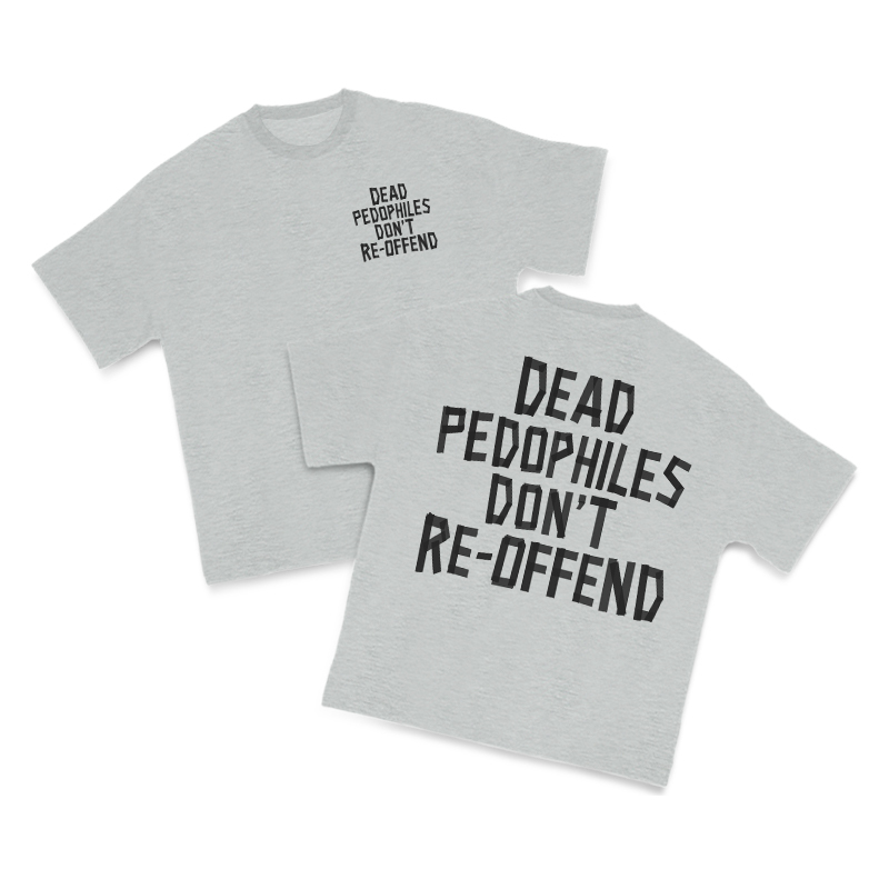 Tape Type Dead Pedophiles Don't Re-Offend Print T-Shirt - Grey - US16-18(2XL) - image 3
