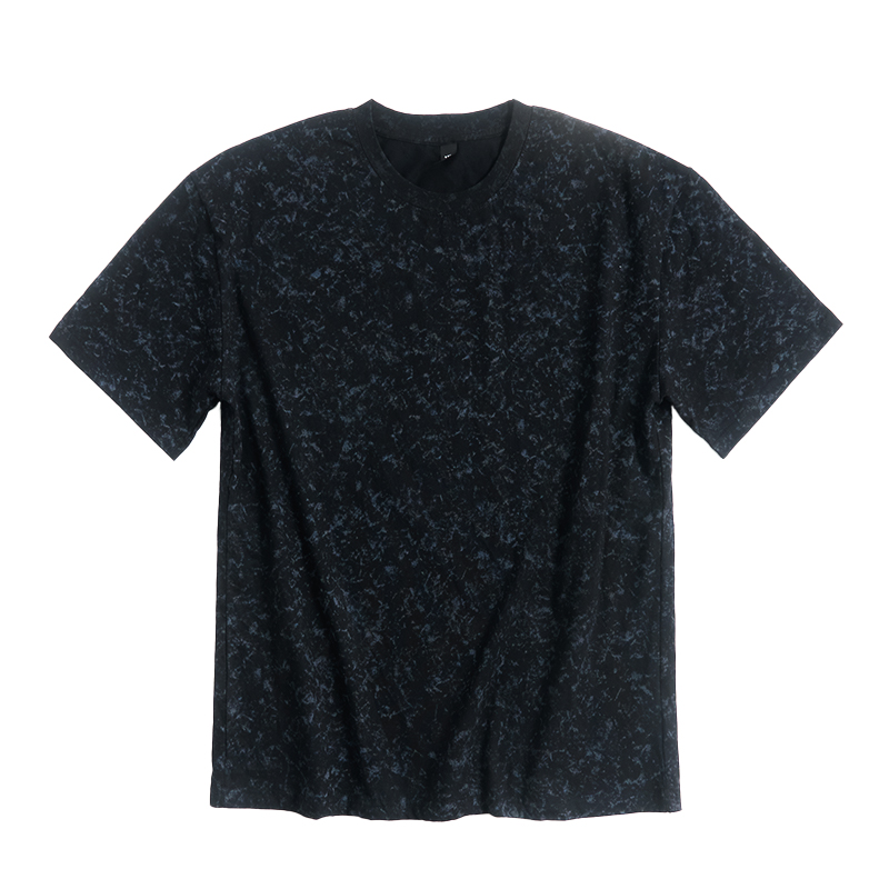 Solid Color Tie-dye T-shirt - Black - US20-22(3XL) - image 1
