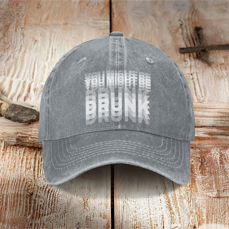 You Might Be Drunk Print Washed Cap - Grey - one size - image 2