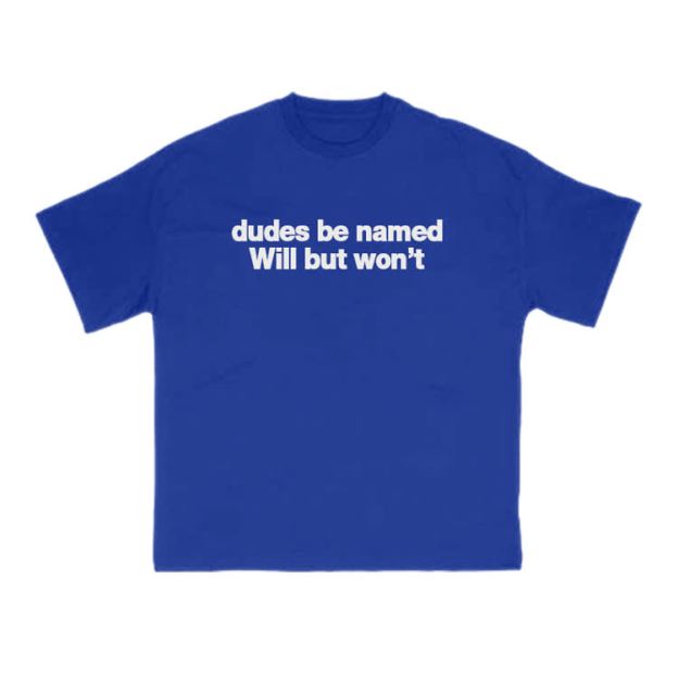 Dudes Be Named Will But Won't Print T-Shirt - Blue - US16-18(2XL) - image 4