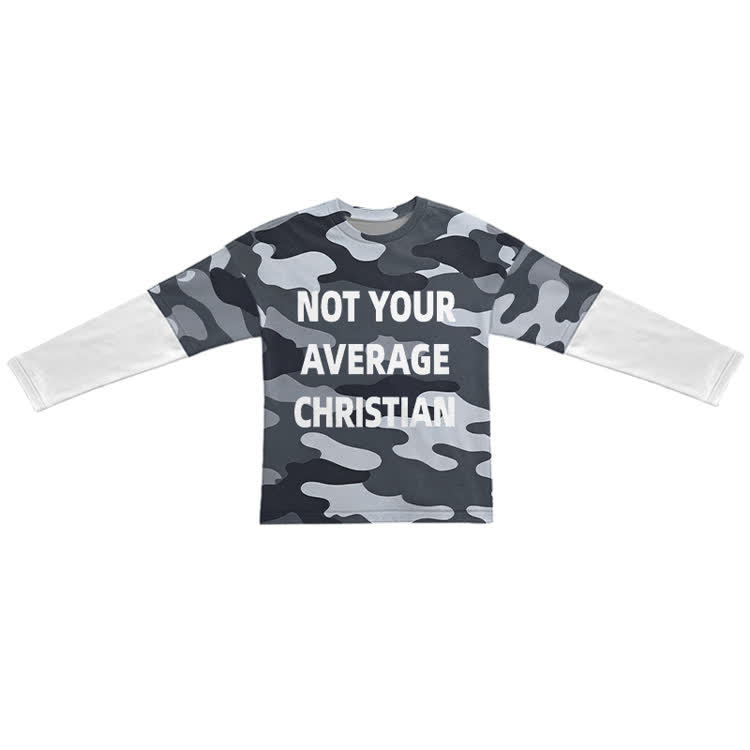 Not Your Average Christian Camouflage Print Layered-style T-shirt  - Dark Grey - US26-28(5XL) - image 1