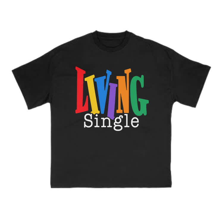 Living Single Rainbow Print T-shirt - Black - US16-18(2XL) - image 2