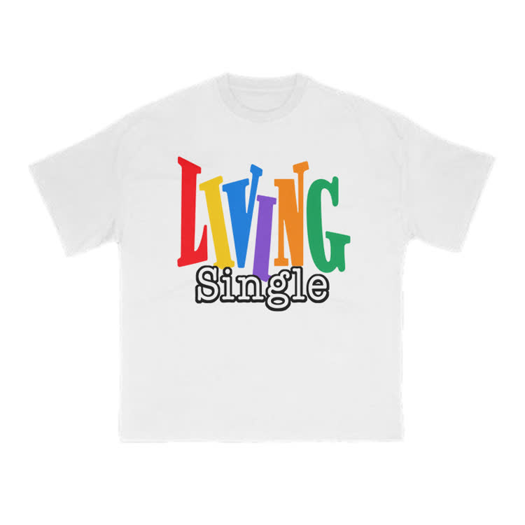 Living Single Rainbow Print T-shirt - White - US16-18(2XL) - image 1