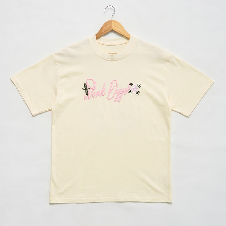 Casual Floral Script and cross Embroidered Round Neck T-Shirt - image 8