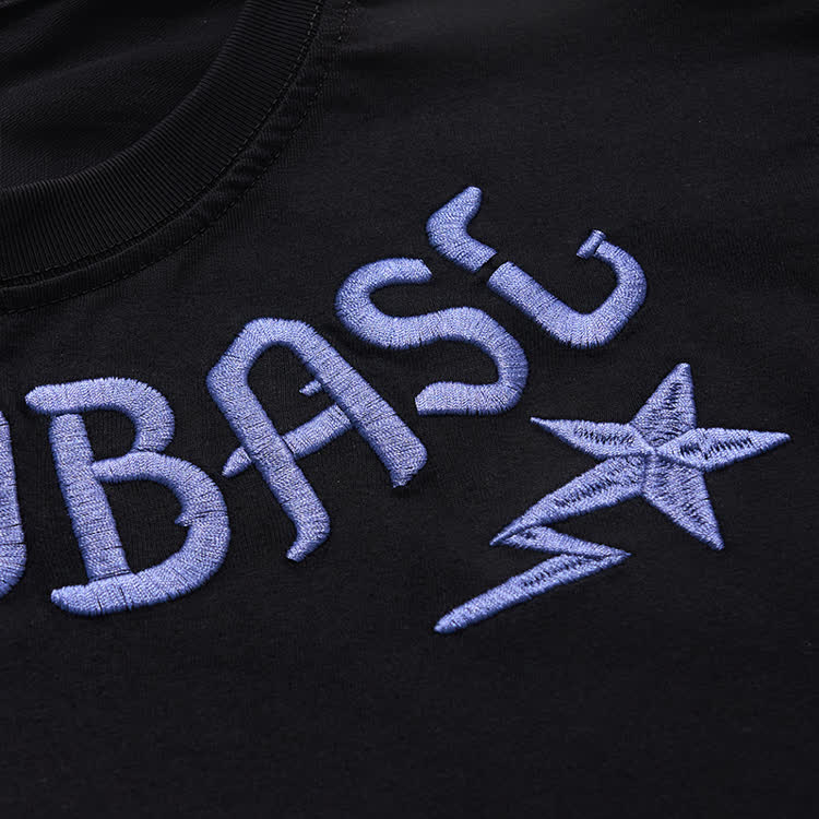 Letter Star and Lightning Embroidered T-Shirt - image 8