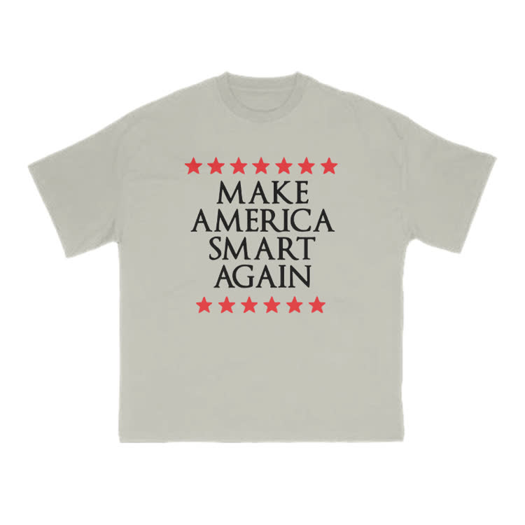 Make America Smart Again Print T-shirt - Warm Grey - US16-18(2XL) - image 5