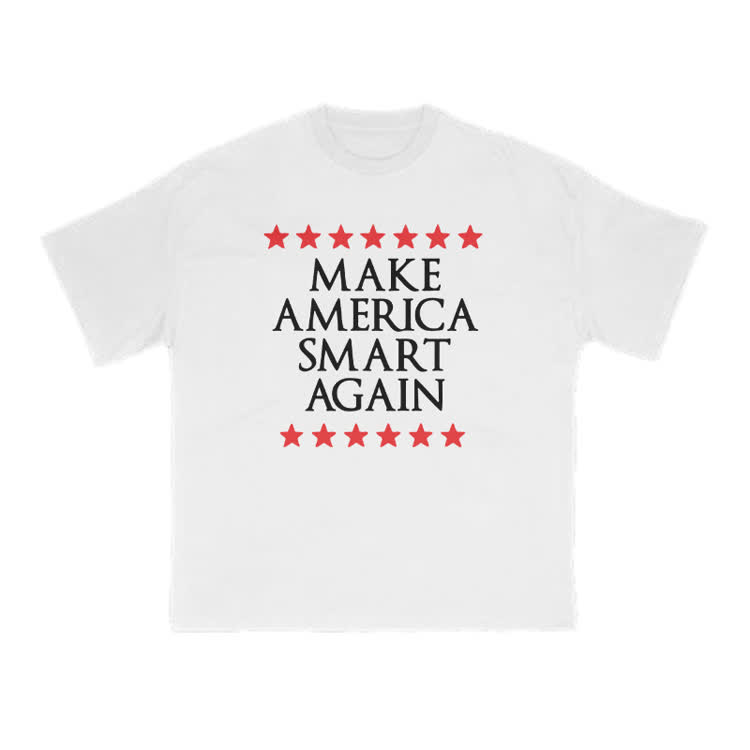 Make America Smart Again Print T-shirt - White - US16-18(2XL) - image 2