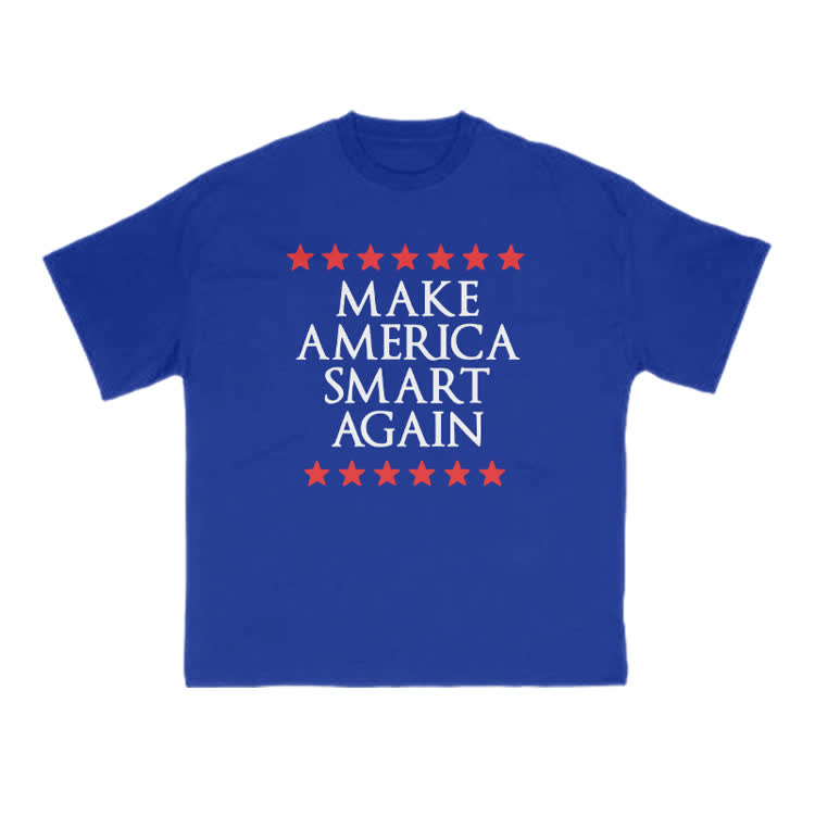 Make America Smart Again Print T-shirt - Blue - US16-18(2XL) - image 1