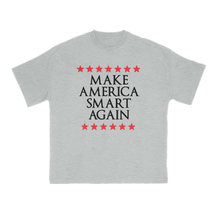 Make America Smart Again Print T-shirt - Grey - US16-18(2XL) - image 4