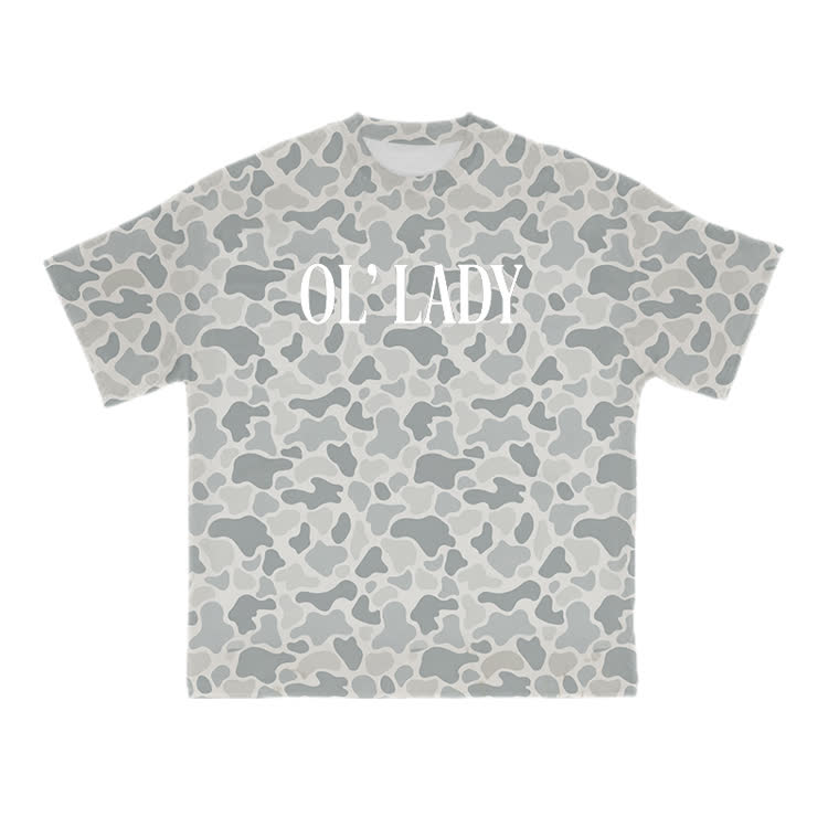Ol' Lady Camo Print T-shirt - Grey - 8XL - image 2