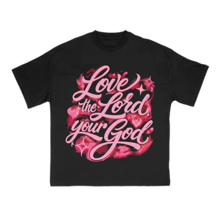 Love The Lord Your God Print T-shirt - Black - US16-18(2XL) - image 2