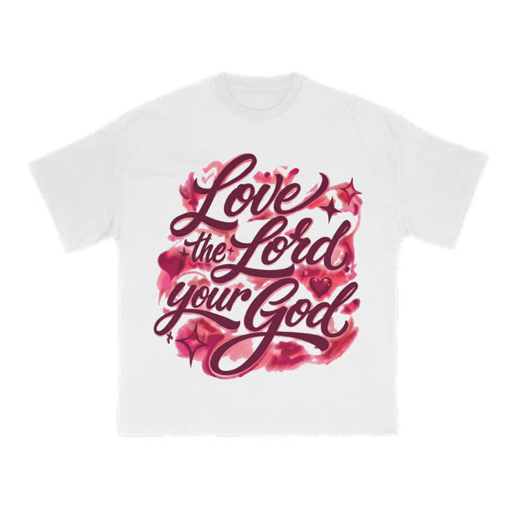 Love The Lord Your God Print T-shirt - White - US16-18(2XL) - image 1