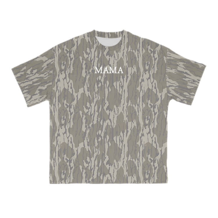 MAMA Camo Print T-shirt - Army Green - 8XL - image 1