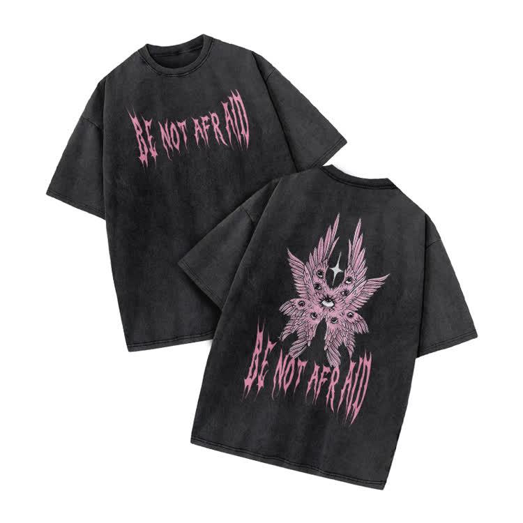 Be Not Afraid Print Acid Washed T-shirt - Black - US20-22(3XL) - image 1