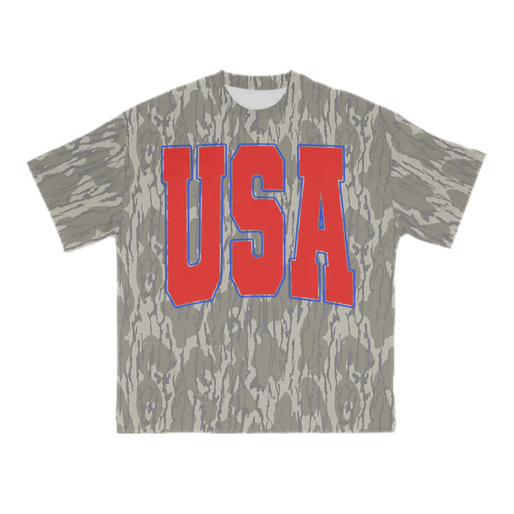 USA Camo Print T-shirt - Army Green - 8XL - image 1