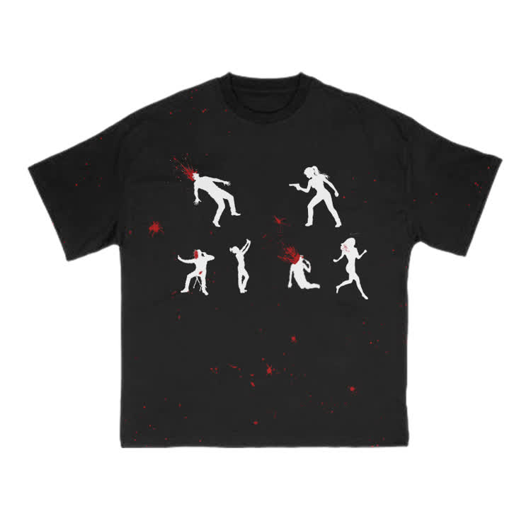 Dark Aesthetic Silhouette Graphic Print T-shirt - Black - 8XL - image 2