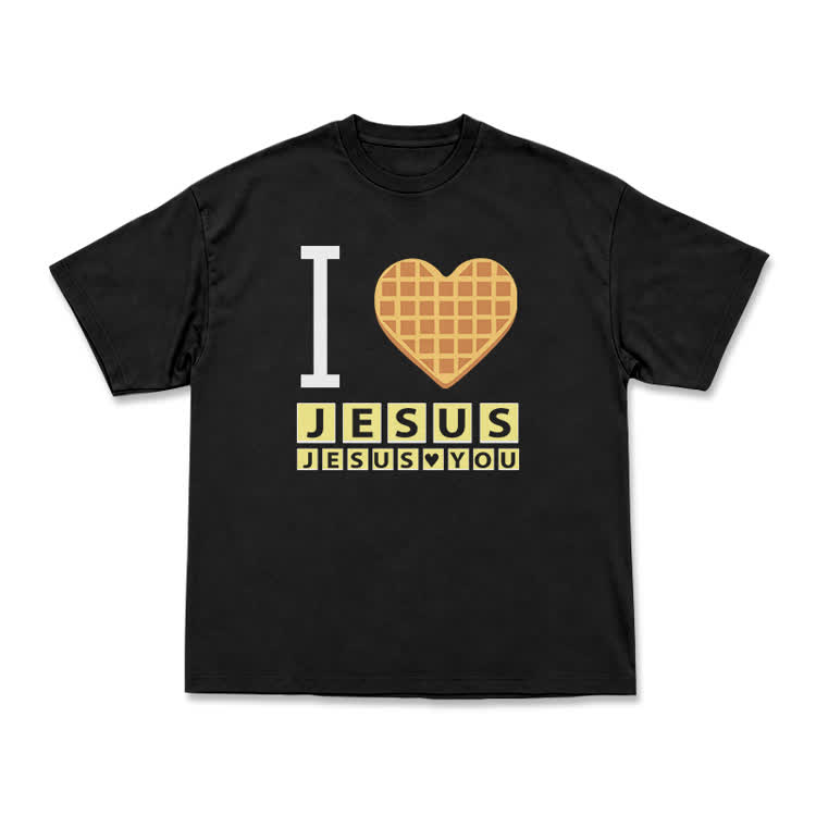 I Heart Jesus Graphic Casual Crew Neck T Shirt - Black - US16-18(2XL) - image 2