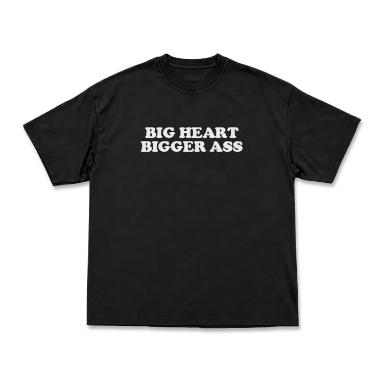 Big Heart Bigger Ass Oversized Crew Neck T Shirt - Black - US16-18(2XL) - image 1