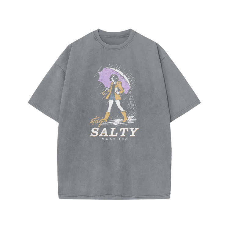 Vintage Salty Graphic Oversized T Shirt - Grey - US20-22(3XL) - image 7