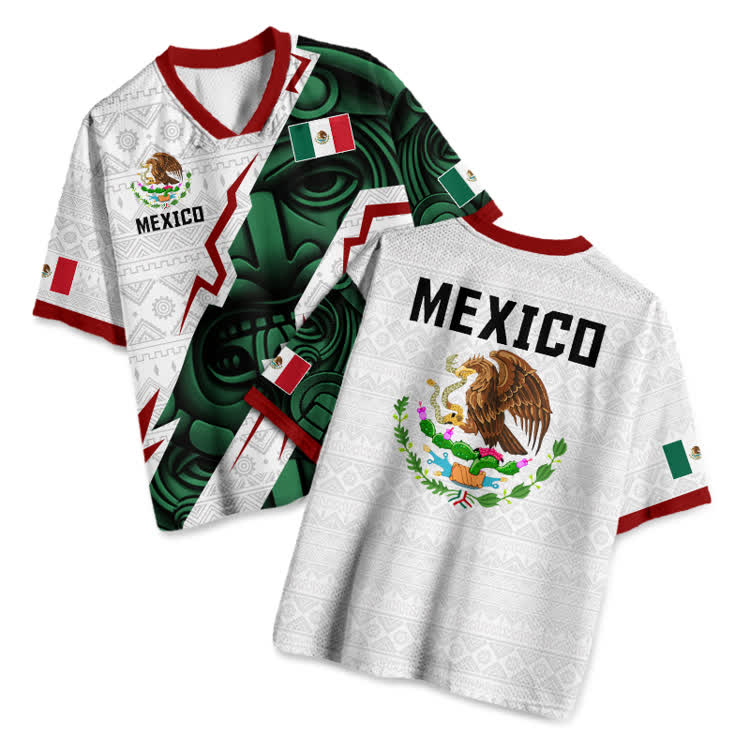 Viva Mexico Patriots Print Mesh Jersey - White - 4XL - image 1