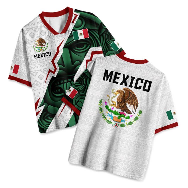 Viva Mexico Patriots Print Mesh Jersey - White - 4XL - image 1