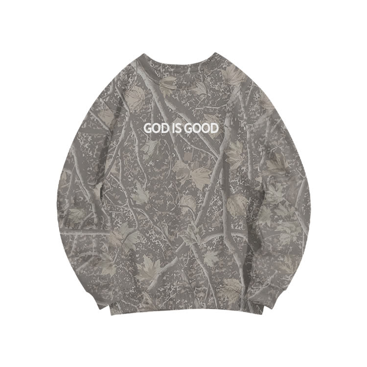 GOD IS GOOD Camo Print Sweatshirt - Khaki - 6XL - image 2
