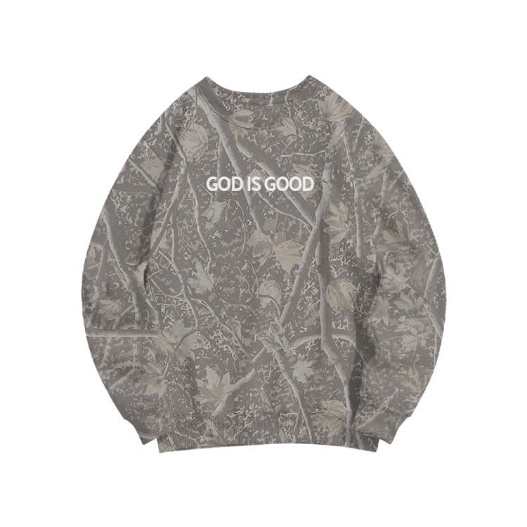GOD IS GOOD Camo Print Sweatshirt - Khaki - 6XL - image 2