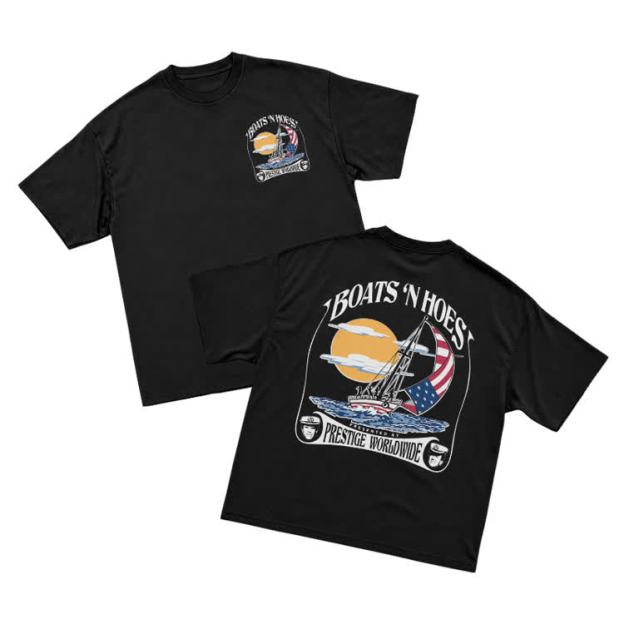 Vintage Sail Sunset Graphic Crew Neck T-Shirt - Black - US16-18(2XL) - image 2
