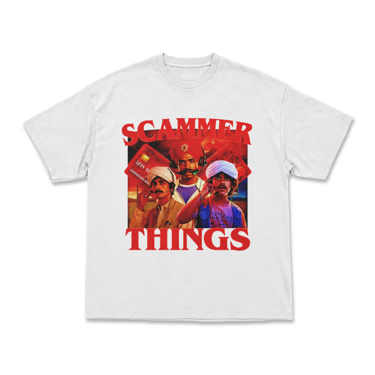 Street Graphic Scammer Things Boxy Crew Neck T Shirt - White - US16-18(2XL) - image 2