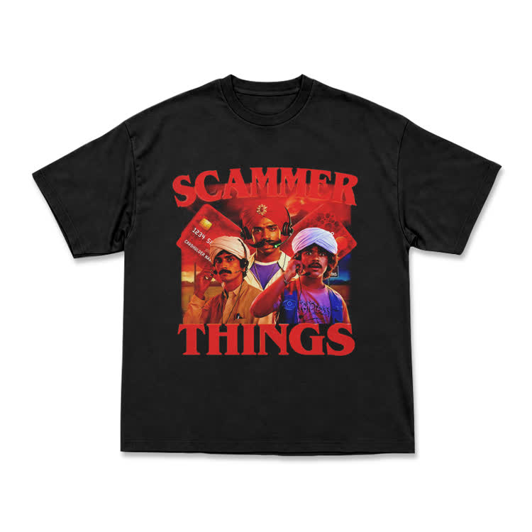 Street Graphic Scammer Things Boxy Crew Neck T Shirt - image 1
