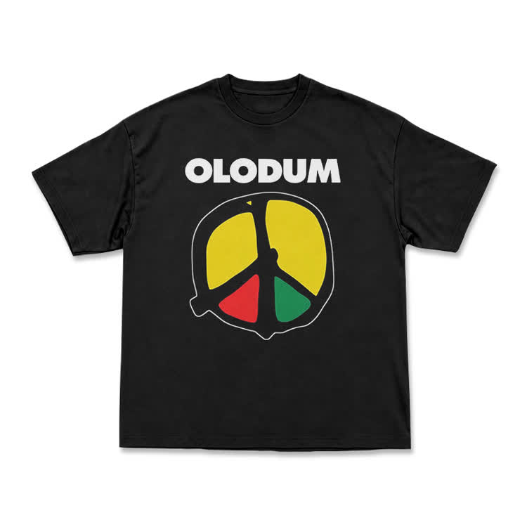 OLODUM Peace Graphic Relaxed Crew Neck T Shirt - Black - US16-18(2XL) - image 2