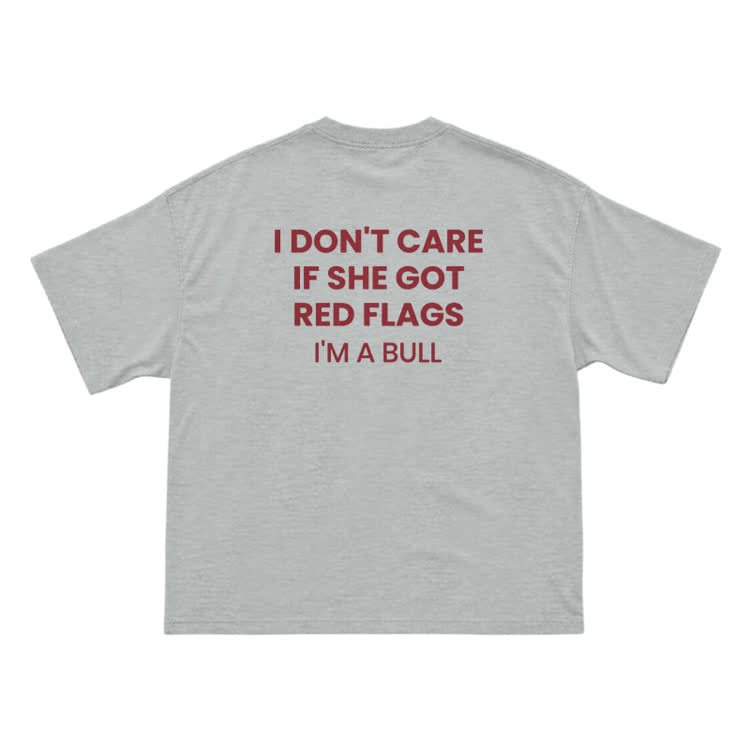 I Don't Careif She Gotred Flags'm Abull Graphic Print T-Shirt - Grey - US16-18(2XL) - image 14