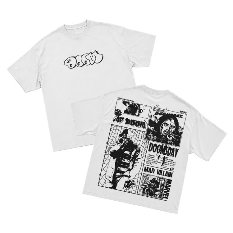 Vintage Streetwear Comic Panel Graphic Print T-Shirt - White - US16-18(2XL) - image 2