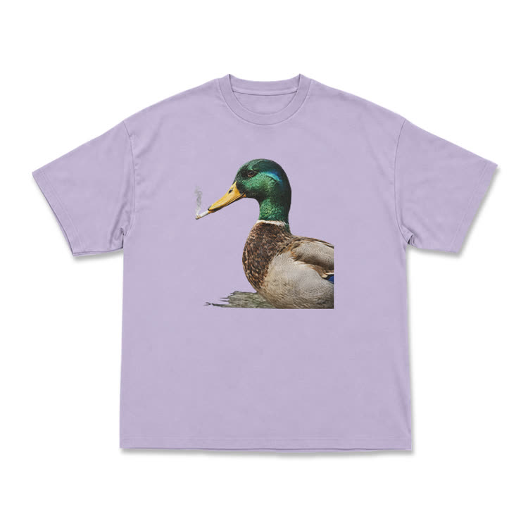 Vintage Duck Photo Graphic Oversized T-Shirt - Purple - US16-18(2XL) - image 2